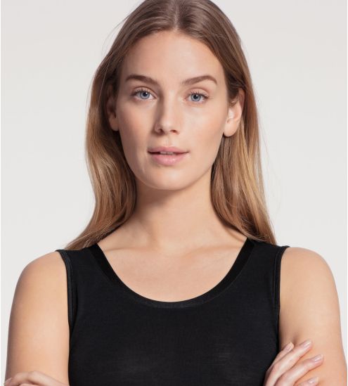 Top bretelles larges pour femme NOIR