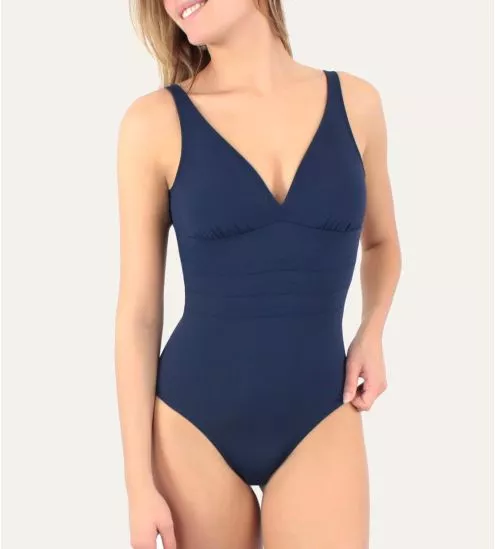 Maillot 1 pièce coupé poitrine Addict BLEU NUIT