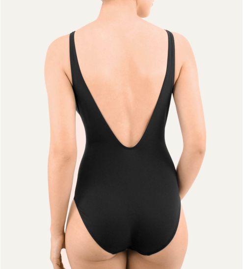 Maillot 1 pièce coupé sous poitrine Addict NOIR