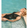 Maillot 1 pièce coupé sous poitrine Addict NOIR