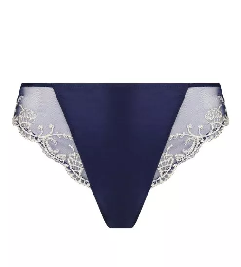 Slip fantaisie Splendeur Soie MARINE OR