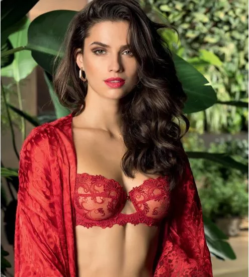 Soutien-gorge corbeille Dressing Floral ROUGE