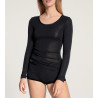 Chemise manches longues laine&soie NOIR