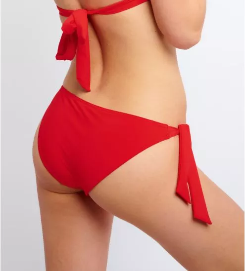 Slip de bain à nouettes Menda Spring Rouge