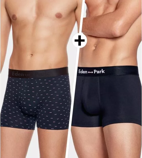 Lot de 2 Boxers Homme Marine/Bleu