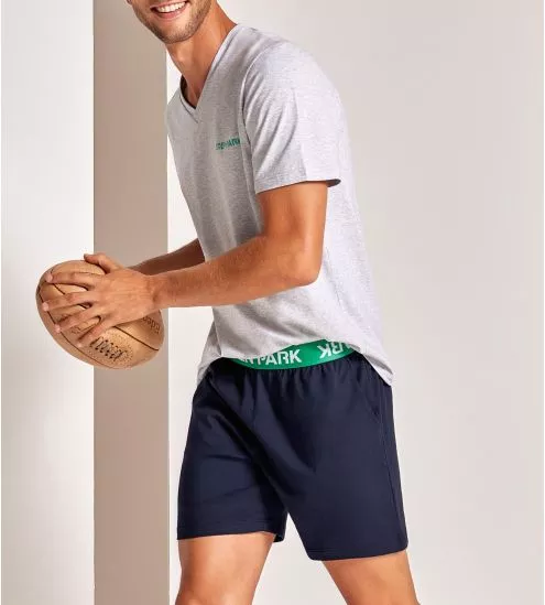 Pyjama court pour Homme Gris Chiné
