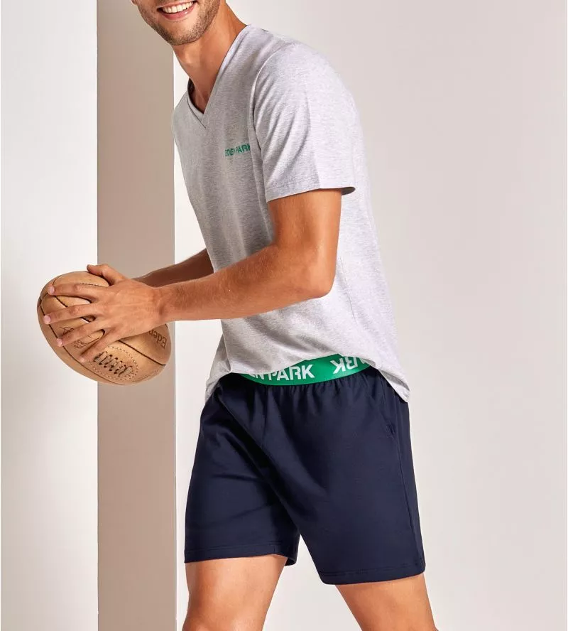Pyjama court pour Homme Gris Chiné