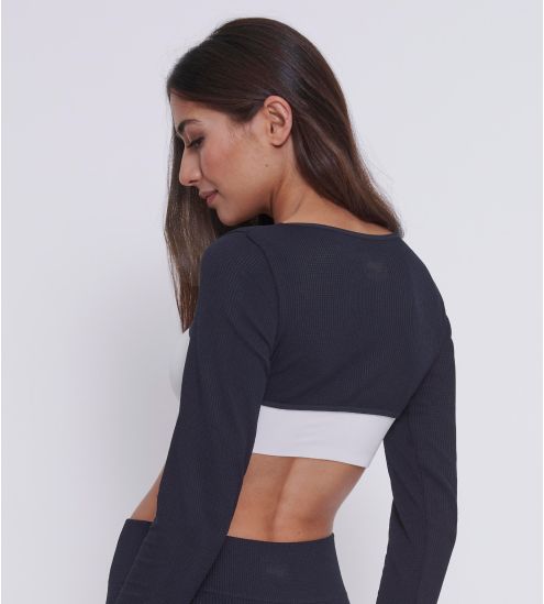 Bolero à manches longues Ever Infused Aloe Vera Noir