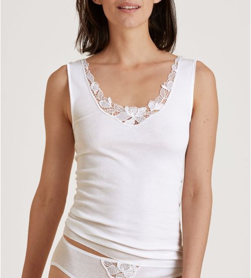 Tank top à bretelles Cotton Desire Blanc