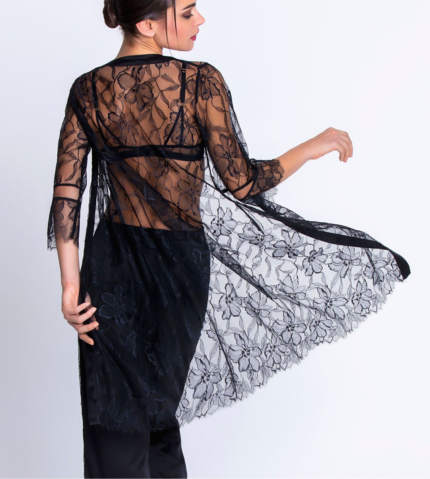Bustier Corset Lise Charmel Noir à Pois - Taille 2, En Tulle Et Satin