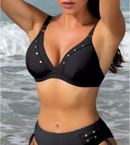 Haut de maillot de bain à armatures Éclat Rock Noir