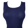 Débardeur en coton précieux côtelé Deep Blue