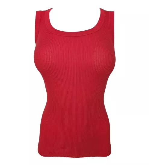 Red Cotton Tank Ribbed Dalia