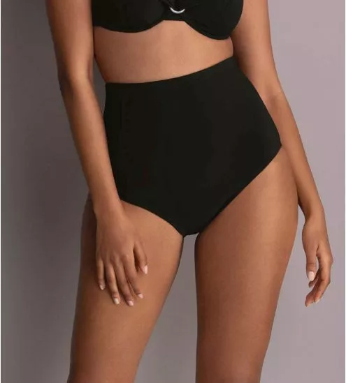 Slip de bain taille haute Noir