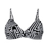 Haut de maillot de bain triangle imprimé Géométrique Noir