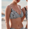 Haut de maillot de bain triangle imprimé Géométrique Noir