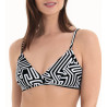 Haut de maillot de bain triangle imprimé Géométrique Noir