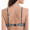 Haut de maillot de bain triangle imprimé Géométrique Noir