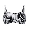 Haut de maillot de bain brassière imprimé géométrique Noir