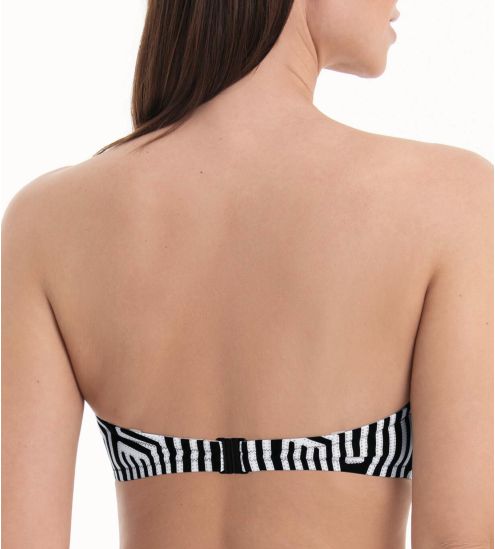 Haut de maillot de bain brassière imprimé géométrique Noir