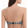 Haut de maillot de bain brassière imprimé géométrique Noir