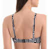 Haut de maillot de bain brassière imprimé géométrique Noir