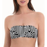 Haut de maillot de bain brassière imprimé géométrique Noir