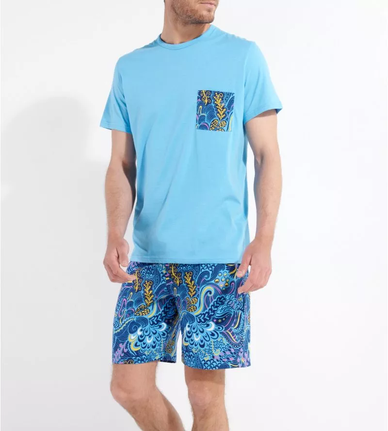Pyjama court CYRIL Blue Print