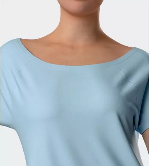 Liquette unie à manches courtes Bleu Ciel