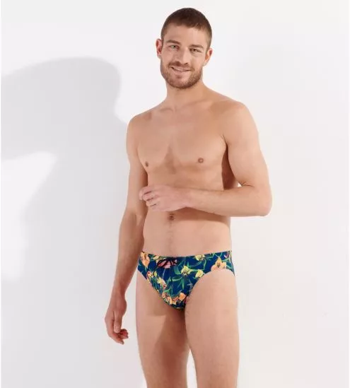 FLAMINGO MINI BAIN P0RA Navy Print BLEU