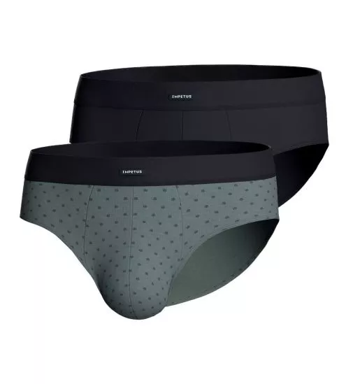 Lot de 2 slips Ceinture Confort Marine/Vert