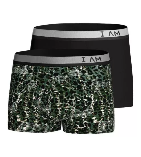 Lot de 2 boxers en Lyocell Vert/Noir
