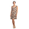 Robe courte sans manches imprimé Jungle Noir/Marron
