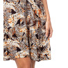Robe courte sans manches imprimé Jungle Noir/Marron
