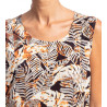 Robe courte sans manches imprimé Jungle Noir/Marron