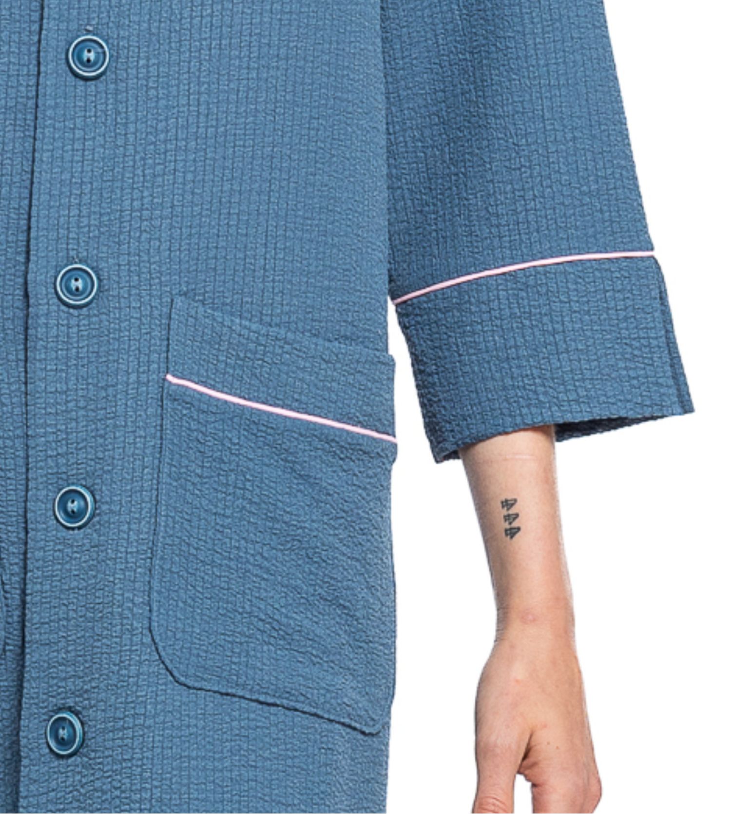 Robe De Chambre Egatex T48 - Rose, Manches Courtes, Boutonnée, Neuve Avec étiquettes