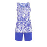 Pyjama court pour femme imprimé florla Bleu Royal