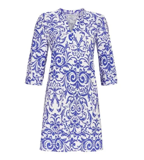 Liquette courte imprimé floral Bleu Royal