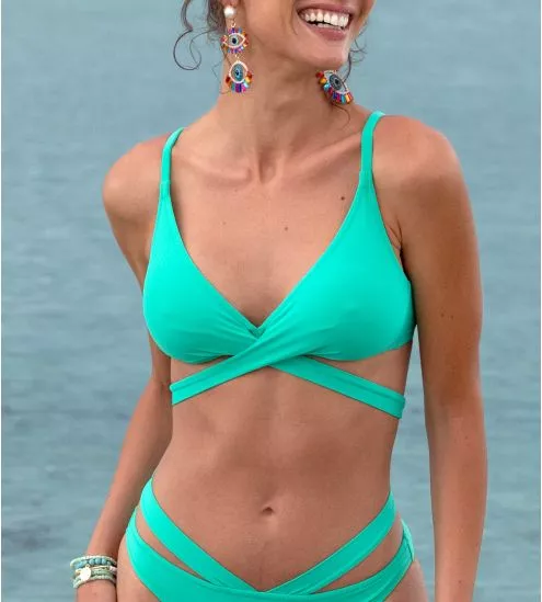 Haut de bikini triangle La Chiquissima Mer Émeraude