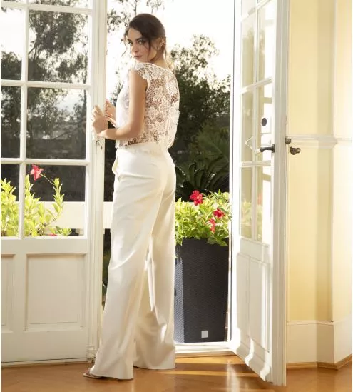 Top en crochet Princesse Iris Écru Nacre