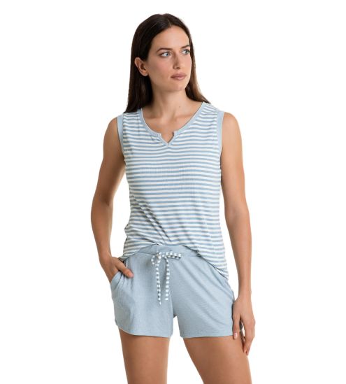 Short pour femme côtelé Mix and Match Bleu