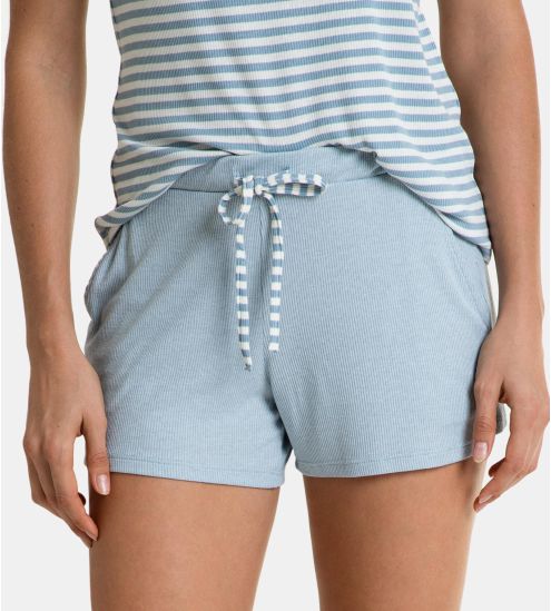 Short pour femme côtelé Mix and Match Bleu