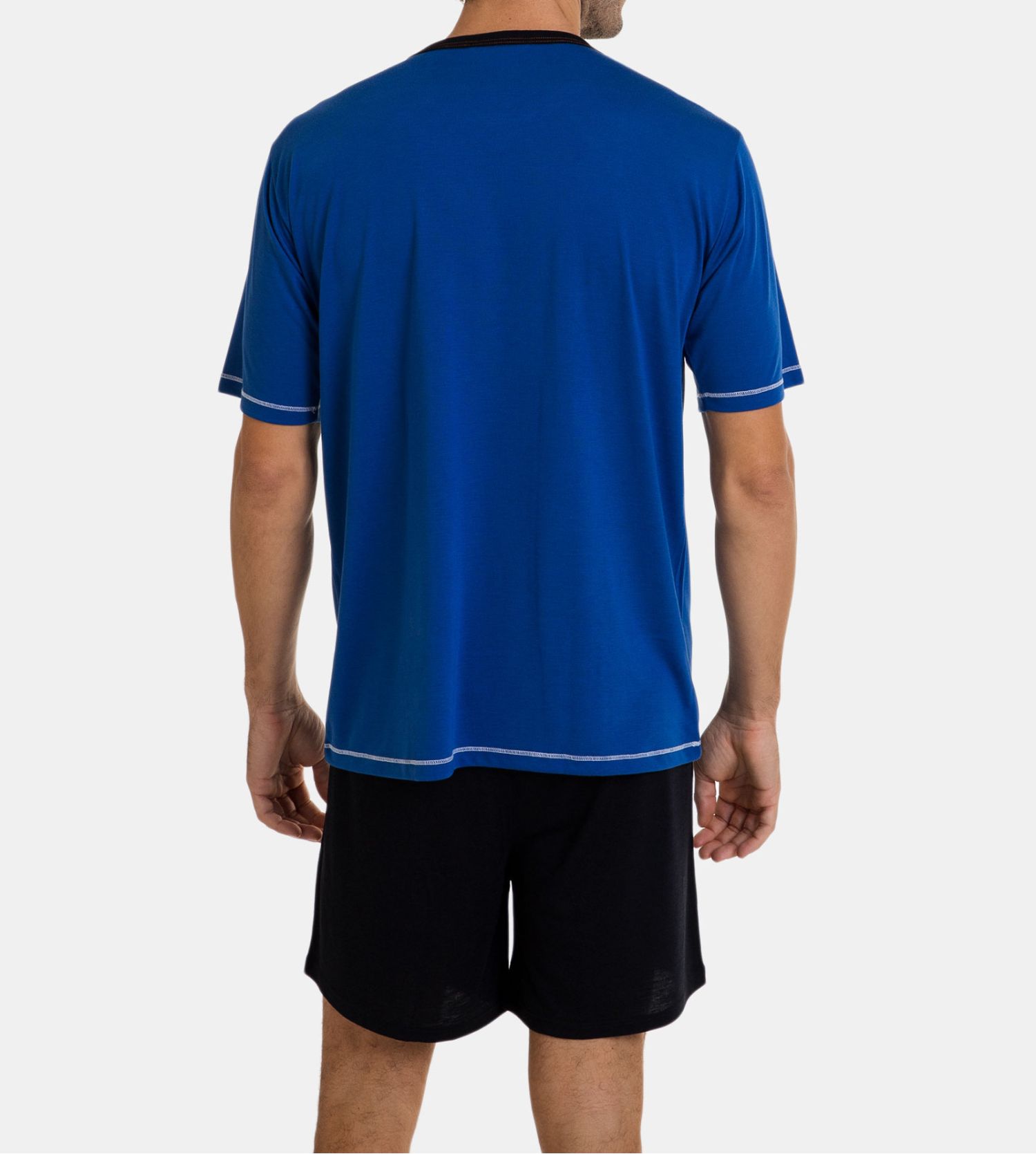 Pyjama Court Décontracté Pour Homme - Thème France, Col Rond, Manches Courtes - Léger Et Confortable