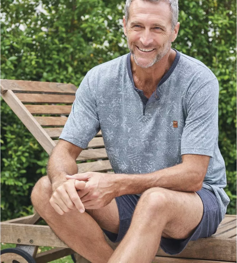 Pyjama court pour homme Gris