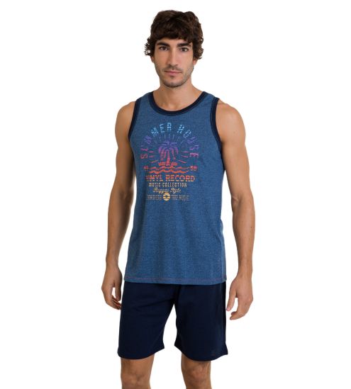 Pyjama court pour homme Bleu