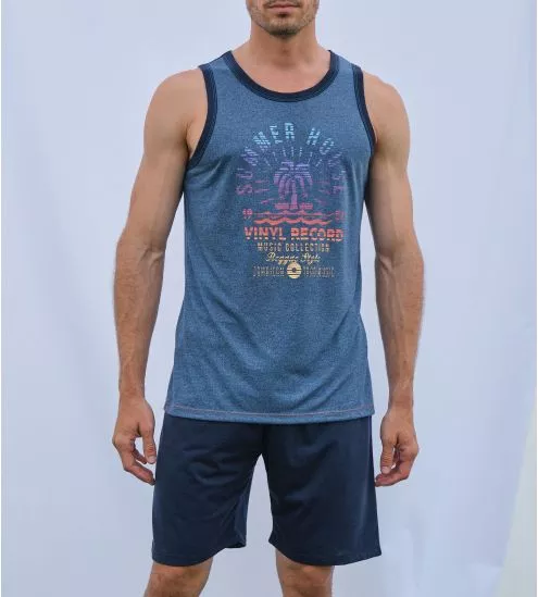 Pyjama court pour homme Bleu