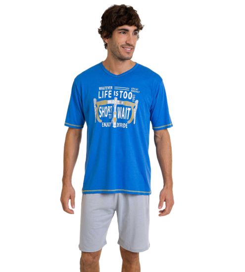 Pyjama court pour homme Bleu