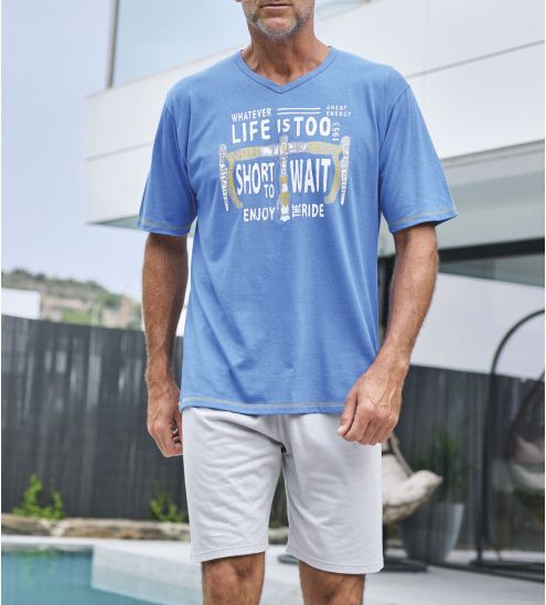Pyjama court pour homme Bleu