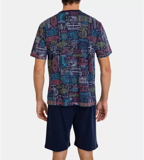 Short pajamas for blue man