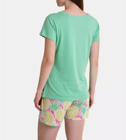 Pyjama court pour femme Vert Tropic